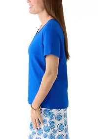 Petite V-Neck Fashion T-Shirt