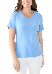 Petite Short Sleeve V-Neck T-Shirt