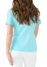 Petite Short Sleeve V-Neck T-Shirt