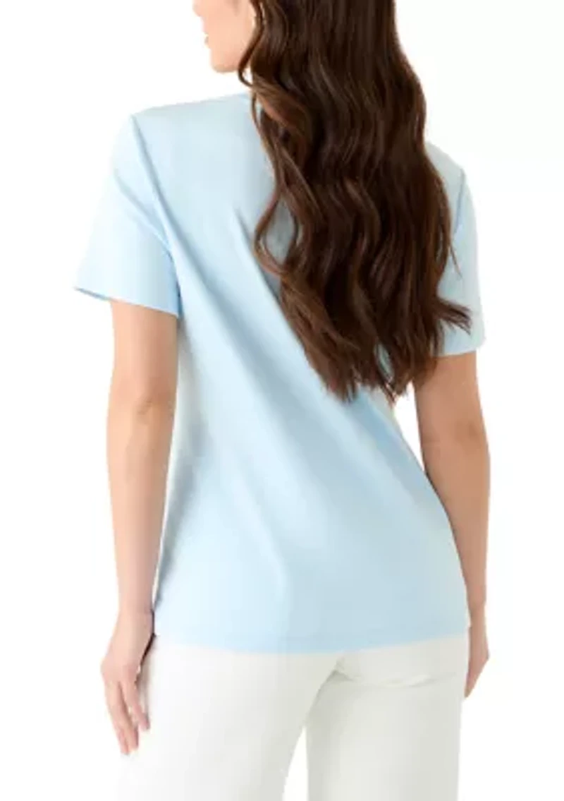 Petite Short Sleeve V-Neck T-Shirt