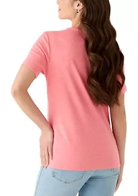 Petite Short Sleeve V-Neck T-Shirt