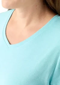 Petite Short Sleeve V-Neck T-Shirt