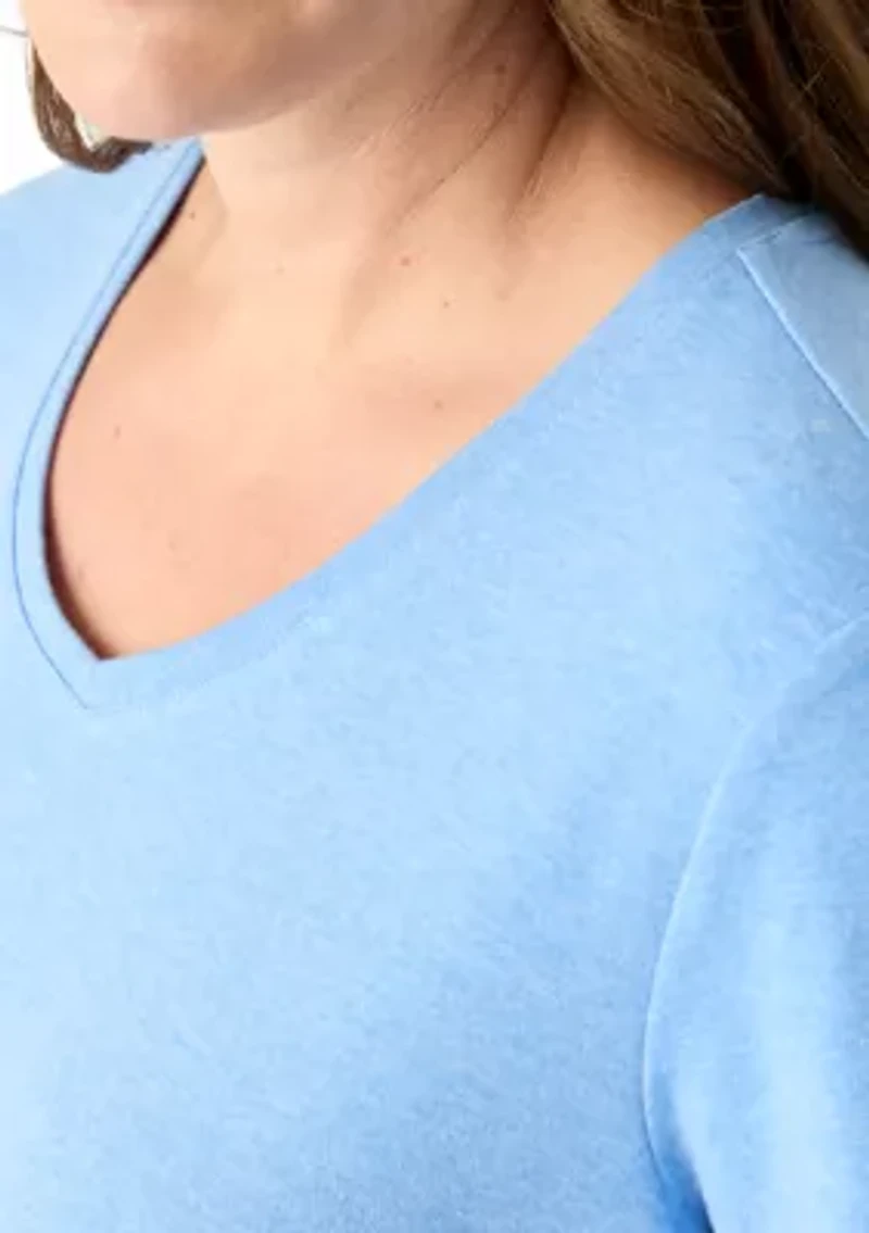 Petite Short Sleeve V-Neck T-Shirt