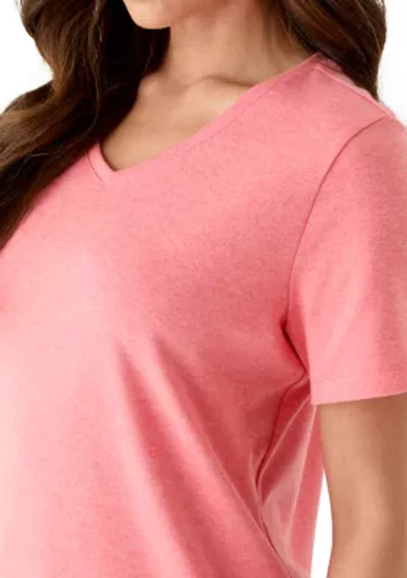 Petite Short Sleeve V-Neck T-Shirt