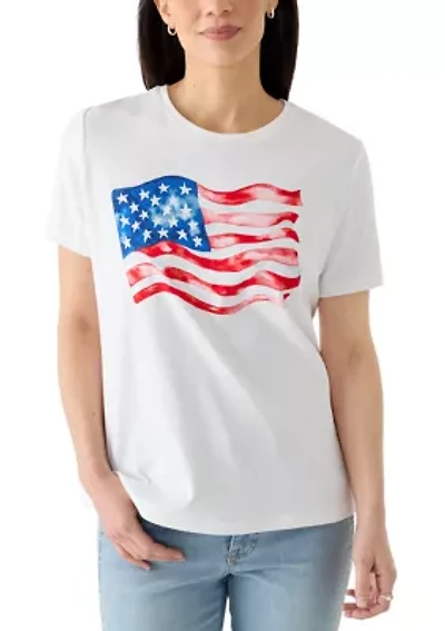 Petite Crew Neck Graphic T-Shirt