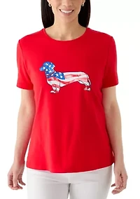 Petite Crew Neck Graphic T-Shirt