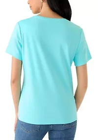 Petite Crew Neck Graphic T-Shirt