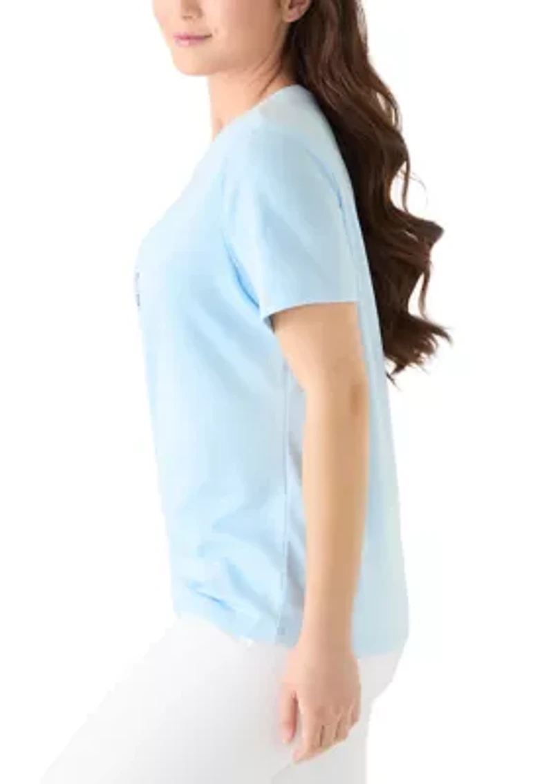 Petite Crew Neck Graphic T-Shirt