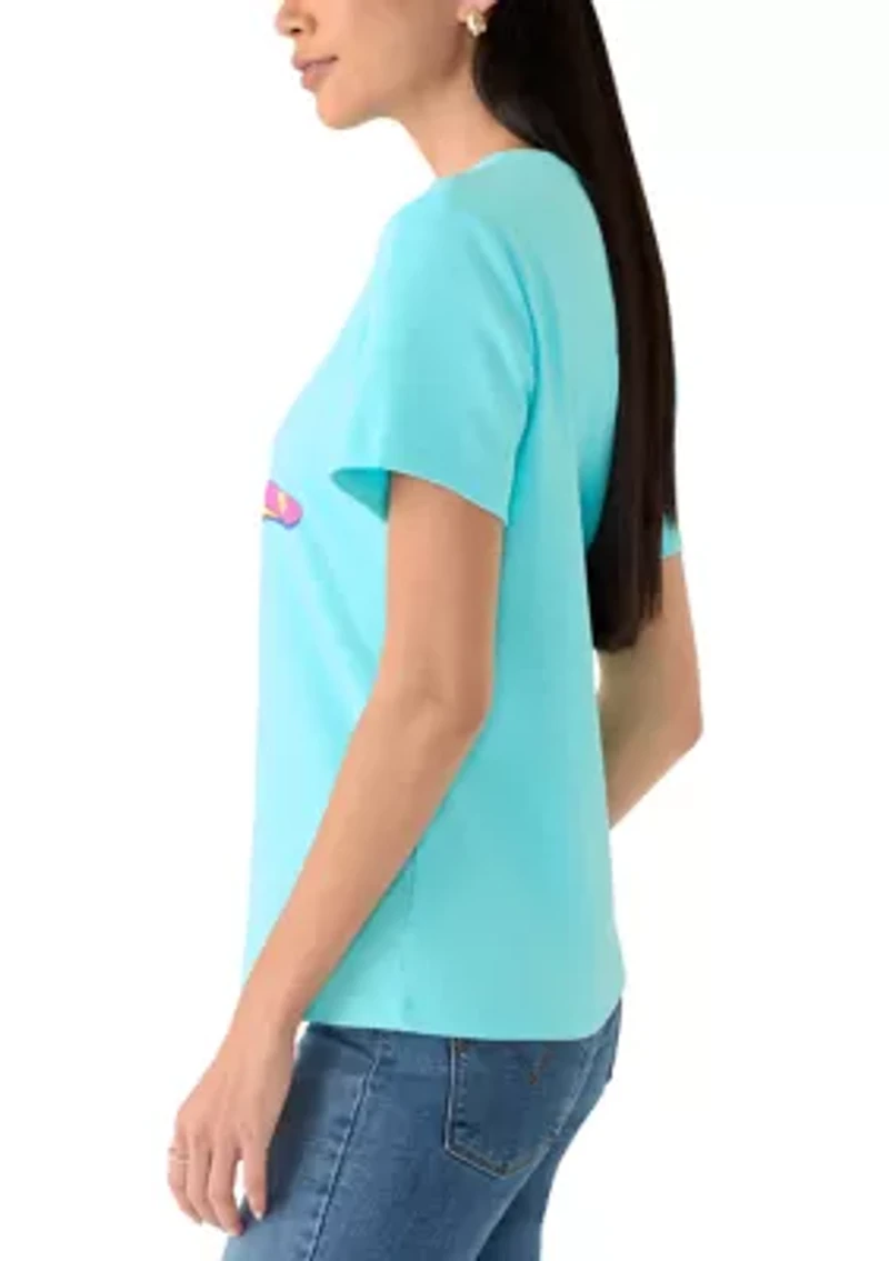 Petite Crew Neck Graphic T-Shirt