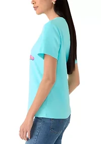 Petite Crew Neck Graphic T-Shirt