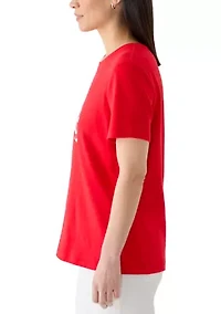 Petite Crew Neck Graphic T-Shirt