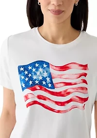 Petite Crew Neck Graphic T-Shirt