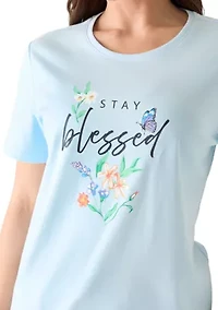 Petite Crew Neck Graphic T-Shirt