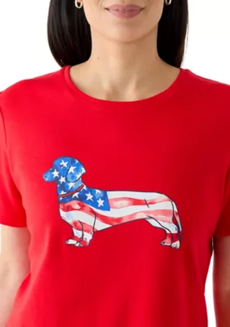 Petite Crew Neck Graphic T-Shirt