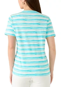 Petite Crew Neck Striped T-Shirt