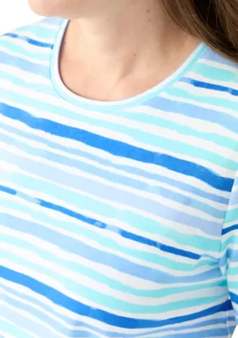 Petite Crew Neck Striped T-Shirt