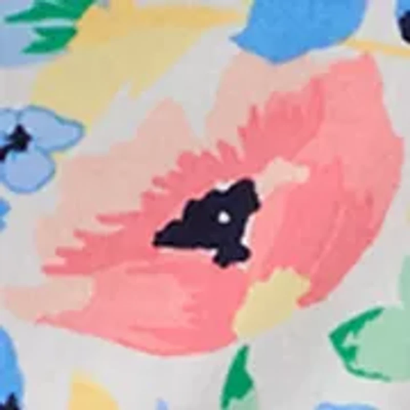 Petite Three-Quarter Crew Neck Printed Top