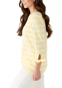 Petite 3/4 Tie Sleeve Shirt