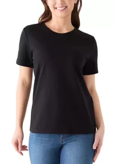 Petite Crew Neck Solid T-Shirt