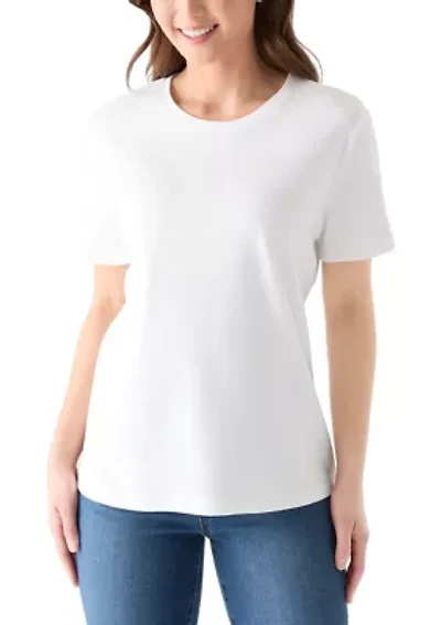 Petite Crew Neck Solid T-Shirt
