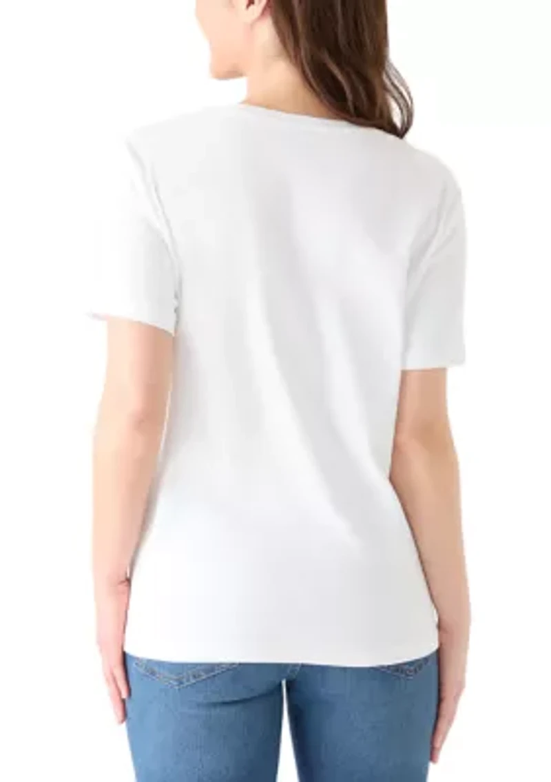 Petite Crew Neck Solid T-Shirt