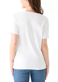 Petite Crew Neck Solid T-Shirt