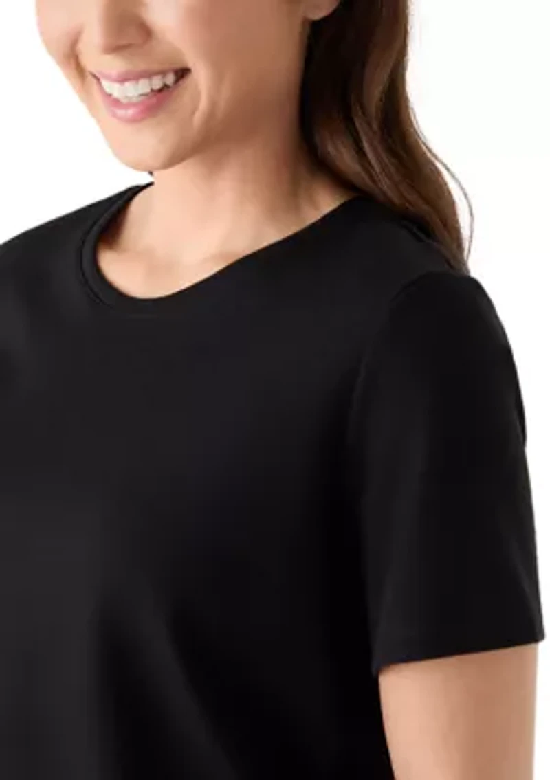 Petite Crew Neck Solid T-Shirt