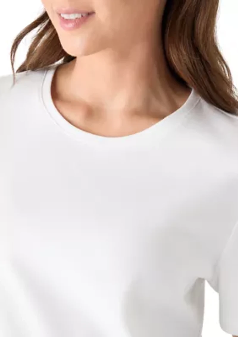 Petite Crew Neck Solid T-Shirt