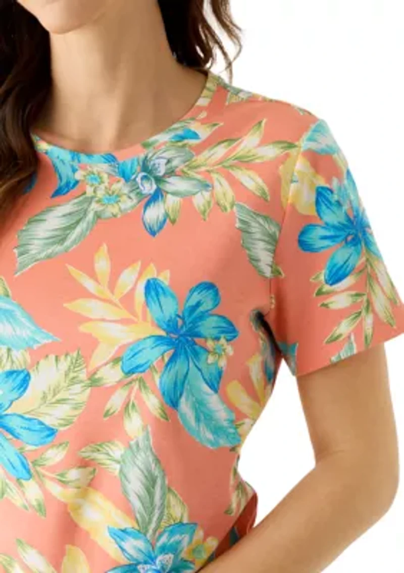 Women's Crew Neck Print Top