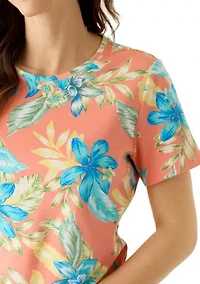 Women's Crew Neck Print Top