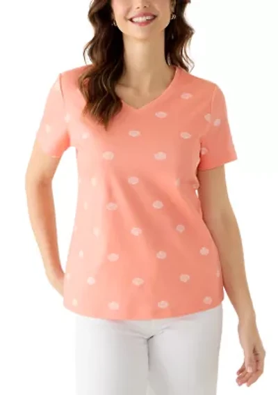 Women's V-Neck Print Top