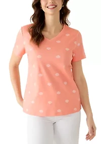 Women's V-Neck Print Top