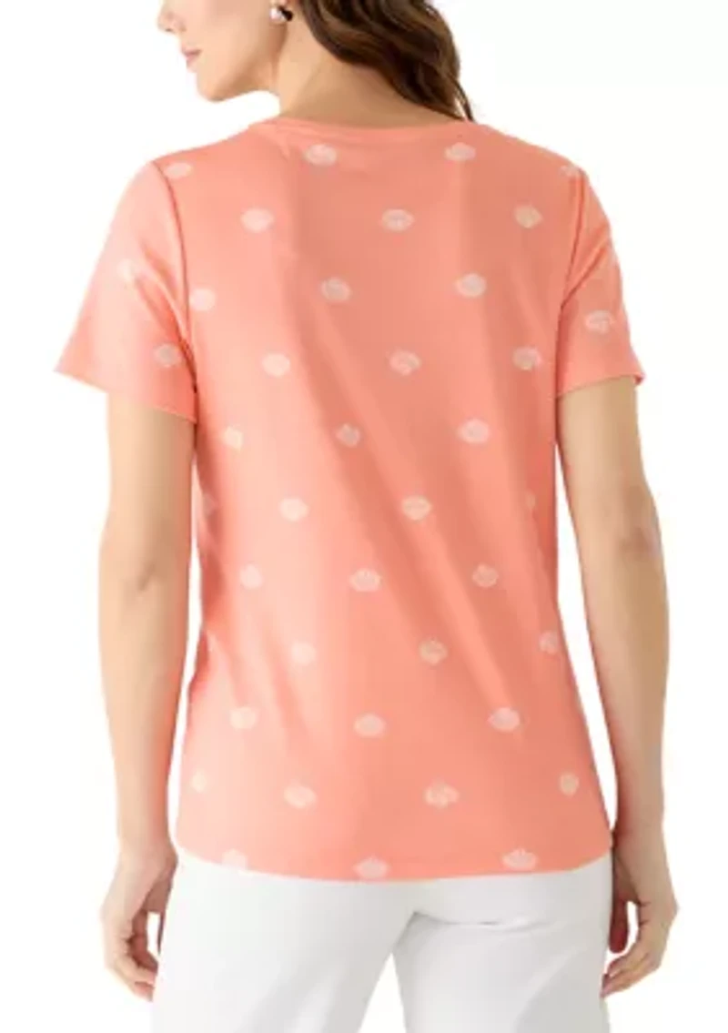 Women's V-Neck Print Top