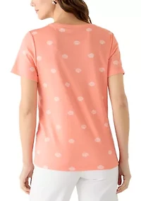 Women's V-Neck Print Top