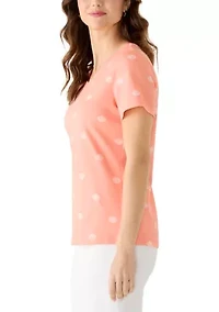 Women's V-Neck Print Top