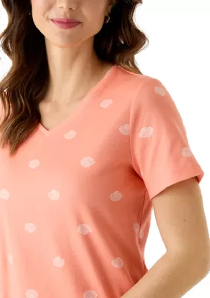 Women's V-Neck Print Top
