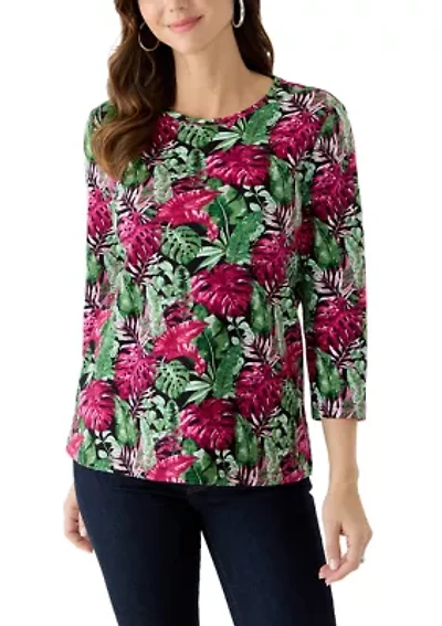 Women's 3/4 Sleeve Print Top