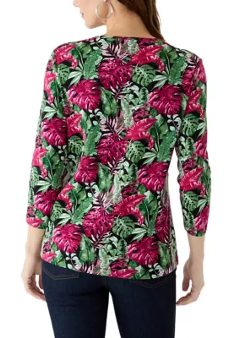 Women's 3/4 Sleeve Print Top