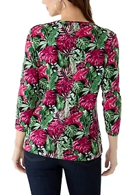 Women's 3/4 Sleeve Print Top