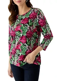 Women's 3/4 Sleeve Print Top