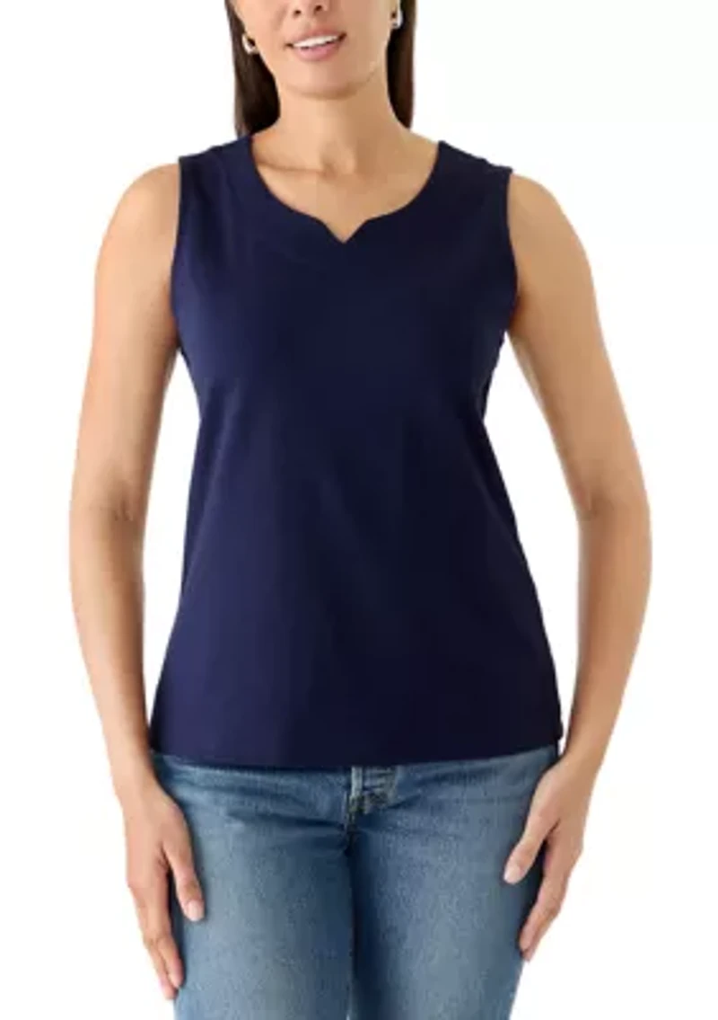 Women's Split Neck Tank Top