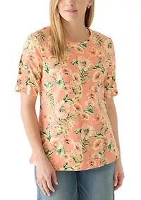 Women's Ladder Sleeve Print Top