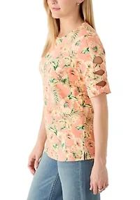 Women's Ladder Sleeve Print Top