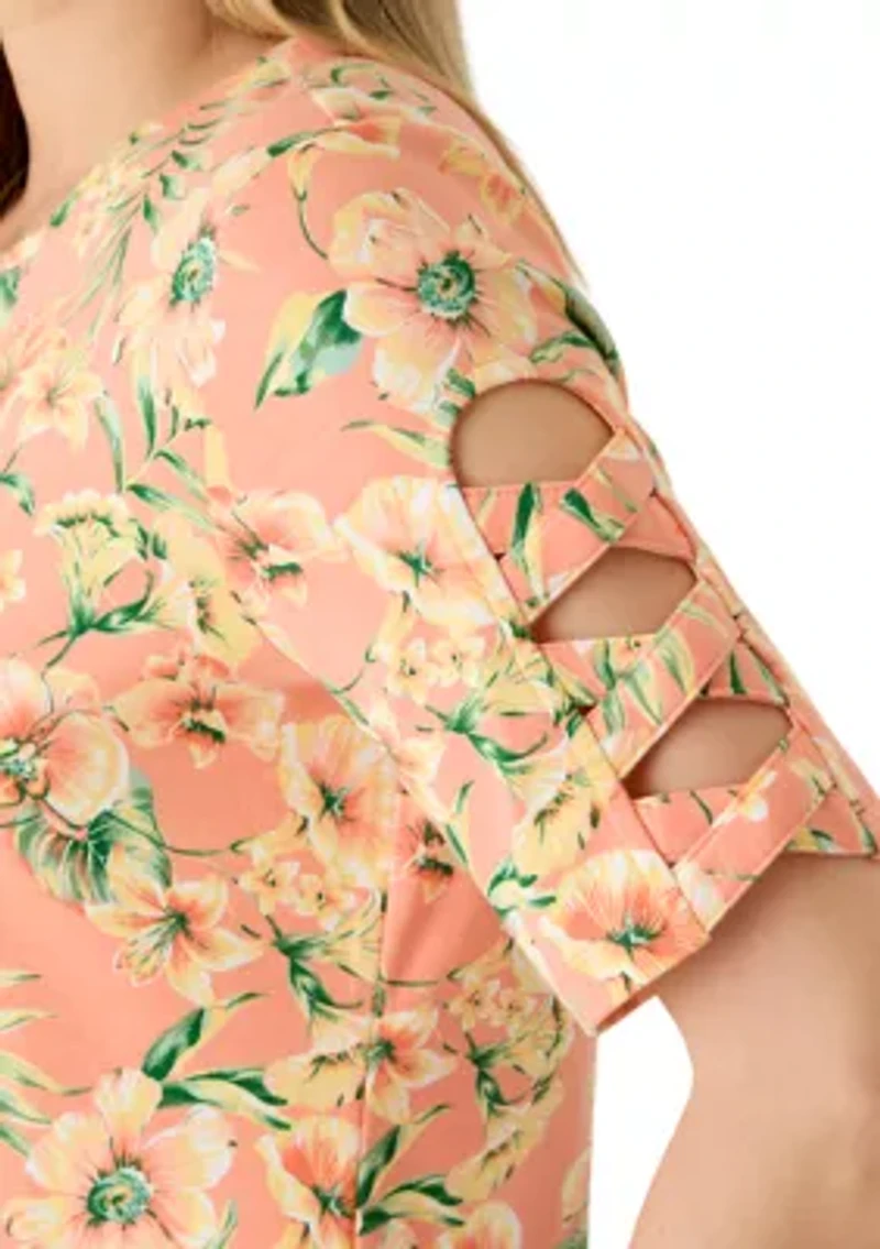 Women's Ladder Sleeve Print Top