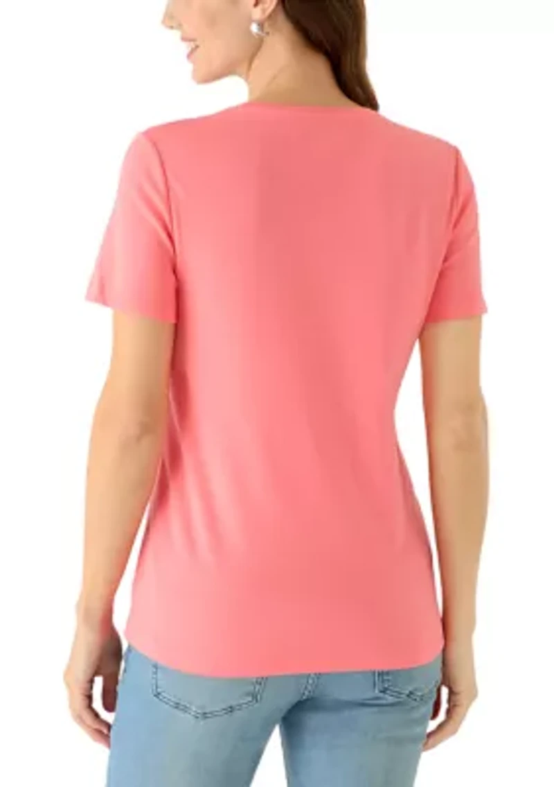 Women's Short Sleeve Crew Neck Fashion T-Shirt
