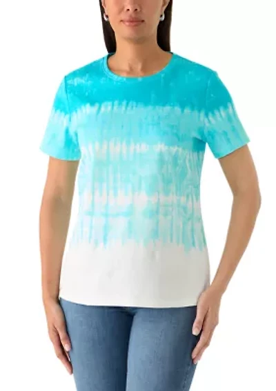 Women's Short Sleeve Crew Neck Placement Printed Top