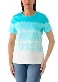Women's Short Sleeve Crew Neck Placement Printed Top