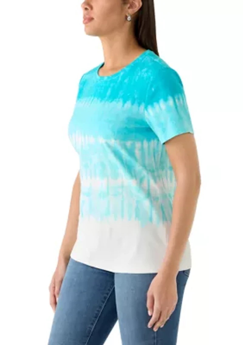 Women's Short Sleeve Crew Neck Placement Printed Top