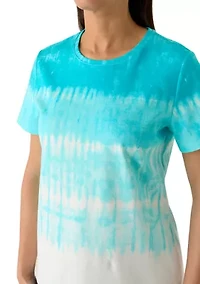Women's Short Sleeve Crew Neck Placement Printed Top