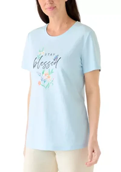 Women's Short Sleeve Crew Neck Graphic Top